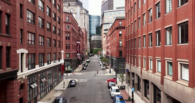 Flying Through the Leather District in Boston Massachusetts