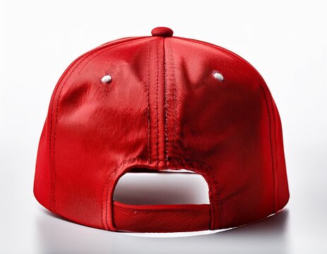 red baseball cap back view white background