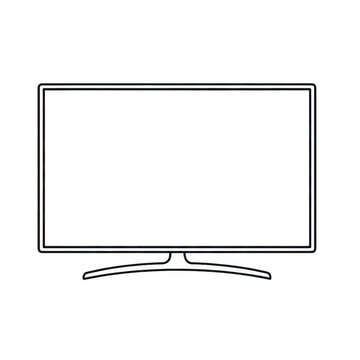 A flat screen television set with a stand isolated on transparent background