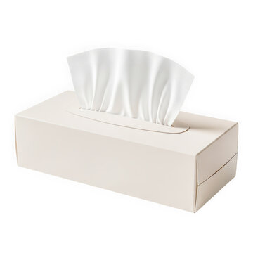 A white paper tissue box for daily personal hygiene use