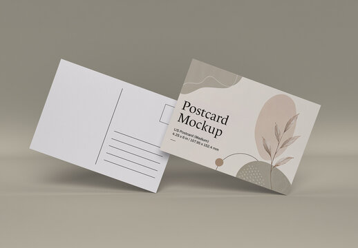Realistic US Postcard Medium Mockup