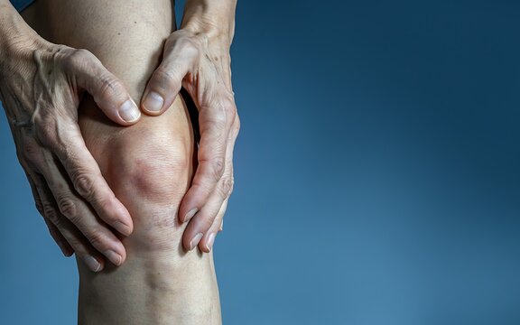 Person holding knee experiencing joint pain and discomfort