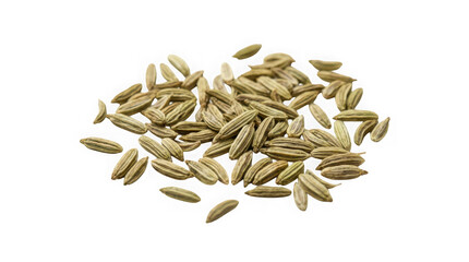 Obraz premium A pile of dried fennel seeds isolated on transparent background