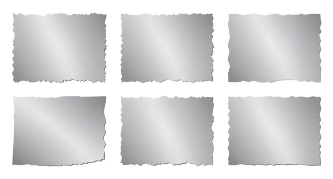 silver paper, torn paper, deckle edge, silver paper vector, metallic label graphic, torn paper asset, silver banner clipart, grey paper vector, app UI element, silver logo element, vector element, gra