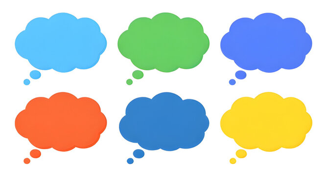 Thought bubble, cloud bubble, dream bubble, colorful thought bubbles, dream cloud set, thinking balloon, idea cloud, speech box, comic thought, mind bubble, cloud set, message cloud, dream cloud colle