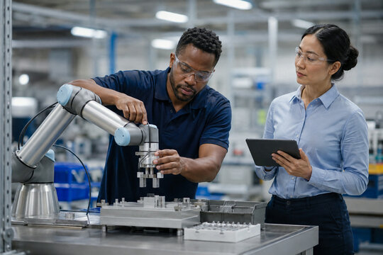 Worker teaching collaborative robot assembly task