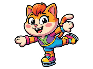 Naklejka premium Happy cartoon rabbit in colorful overalls waving
