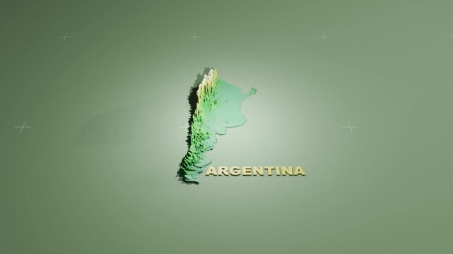 Detailed 3D Terrain and Elevation Map of Argentina