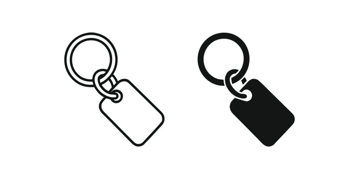 Key Chain Ring Icon Set For Access And Accessory Design
