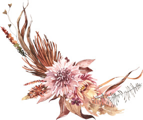 Bold Watercolor Hibiscus Tropical Flowers with Vibrant Red and Pink Tones © BASILACA