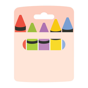 colorful crayon set pack flat icon