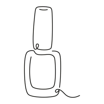 nail polish bottle one line art drawing