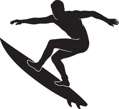 Surfer Performing Bottom Turn on Wave in Action