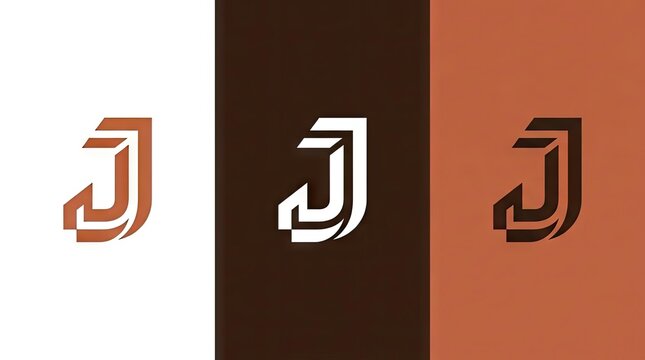 Modern stylized letter J monogram set.