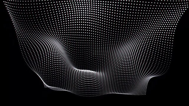 Abstract geometric dot pattern forming a dynamic wave shape design