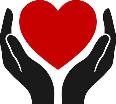 World Heart Day Caring Hands Holding Red Heart Vector Health Illustration