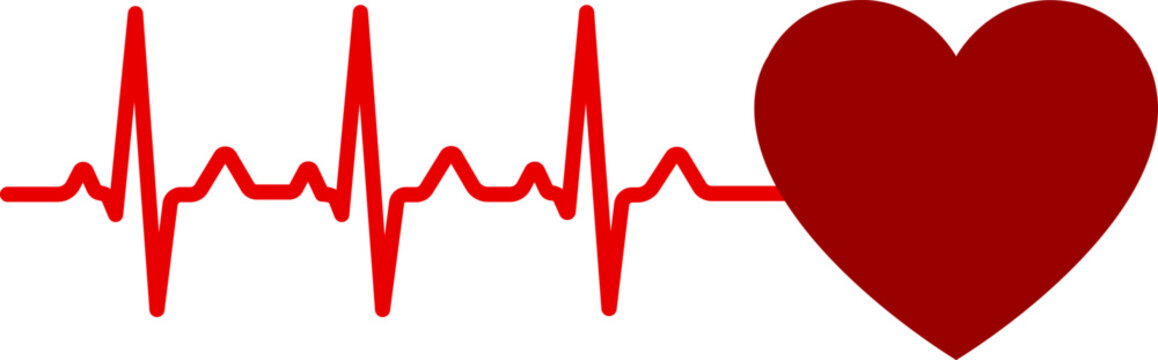 World Heart Day Red Heartbeat Pulse Wave Concept For Cardiovascular Health