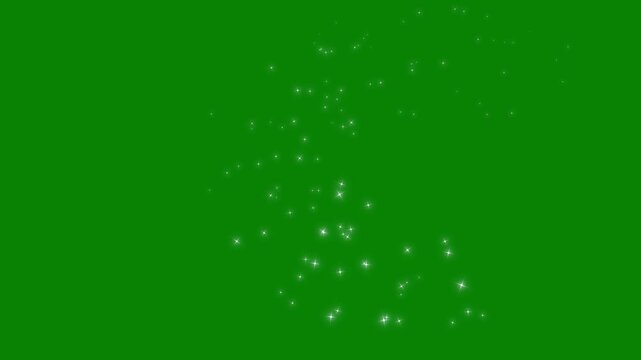 Magic light stars line effect with white glowing fairy sparkle line burst twinkling white star animation fairy dust wand glitter stars trail transition, on alpha channel green screen background 4k