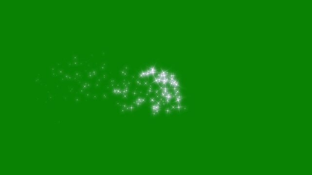 Twinkle stars line glitter sparkles with sparkling stars shine animation blinking cartoon stars star sparkle vector doodles glowing light effect, retro shine movement. on green screen background 4k