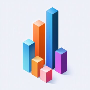 Colorful abstract bar chart graphic on a white background