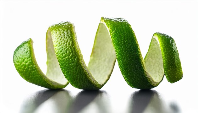 spiral lime peel zest twisted fresh citrus rind