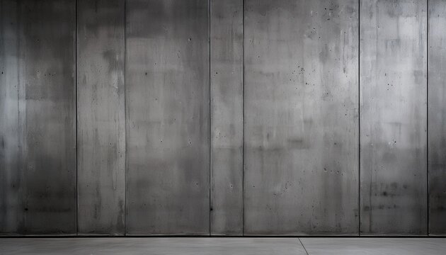 textured concrete wall with vertical and horizontal panels in gray tones showcasing slight imperfections and stains for a rugged industrial look