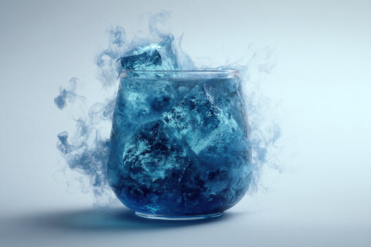ghostly cocktail with floating ice, detailed cinematic lighting, ultra realistic, halloween theme