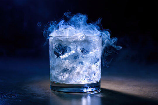 ghostly cocktail with floating ice, detailed cinematic lighting, ultra realistic, halloween theme