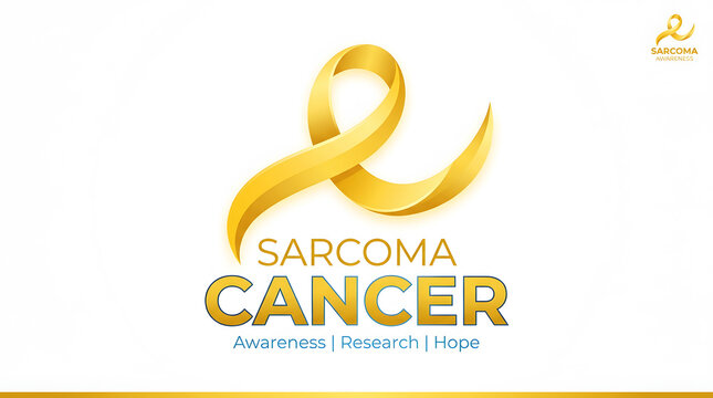 Golden ribbon symbolizing sarcoma cancer awareness and hope