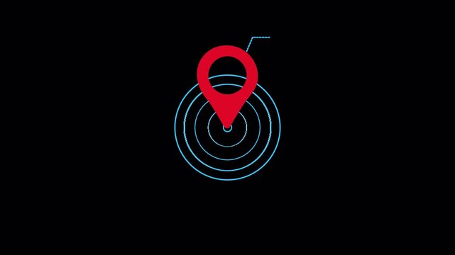 Red color germany location symbol. Pin symbol Indicates the location of the GPS map. Location icon or map pin simple location icon animation isolated on transparent background