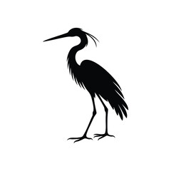 Fototapeta premium Simple heron silhouette vector flat illustration design.