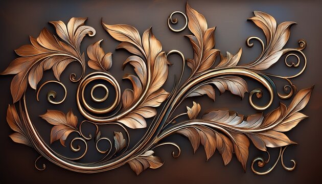 ornate metal leaf scroll wall art