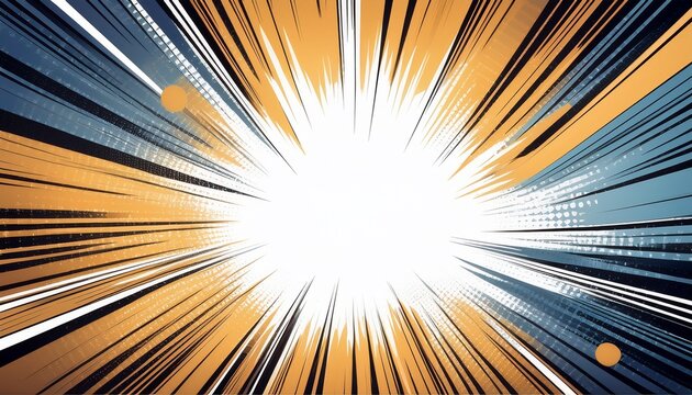 speed line comic explosion background with central white space