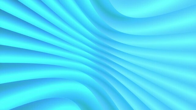 Blue abstract wave background with flowing curved lines. Smooth cyan gradient texture in motion in light blue, turquoise, cyan colors