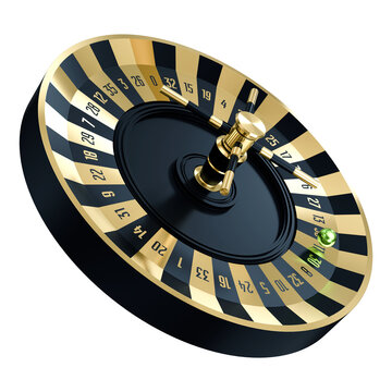 Luxury casino roulette wheel isolated on Transparent Background for gambling and betting concepts.