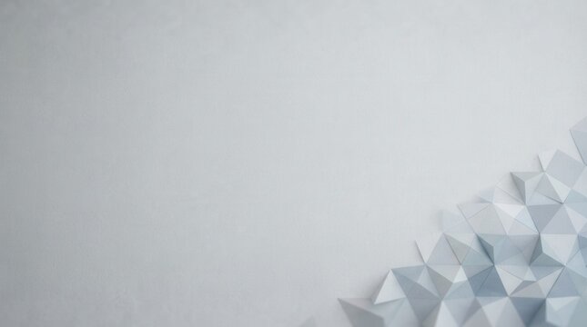 Abstract geometric pattern with white paper triangles on a textured