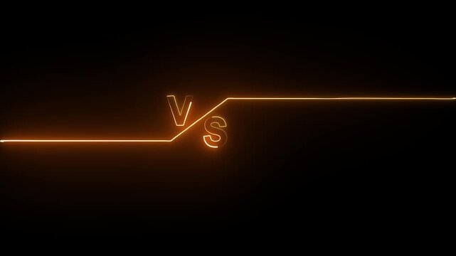 Minimalist glowing v and s abstract line modern digital visual creative symbol dynamic neon light effect