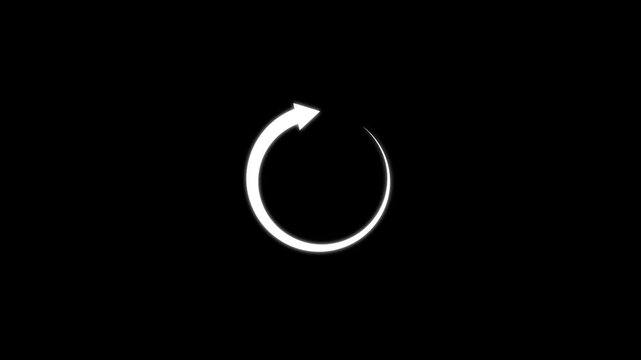 Minimalist circular arrow motion symbol infinite loop progress indicator abstract clean modern u i