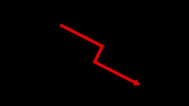 Minimalist bold red arrow showcasing sharp directional movement infographics business presentations