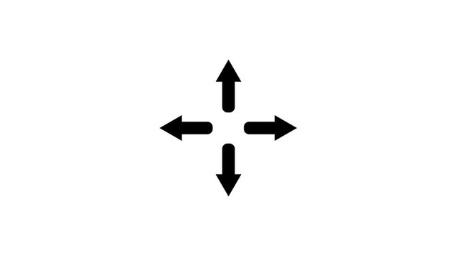 Minimalist four direction arrows symbol dynamic motion loop u i branding visuals corporate