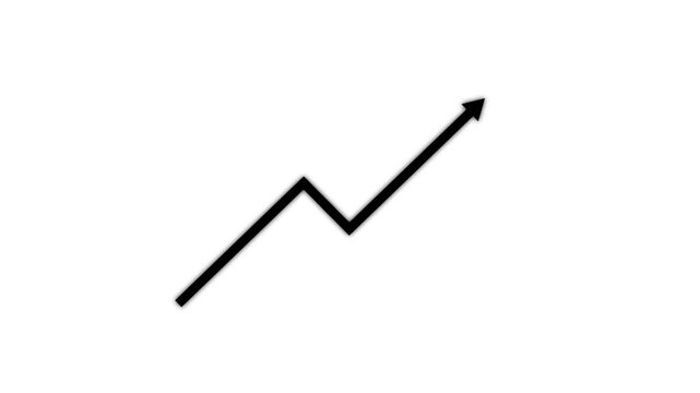 Minimalist upward trend arrow line finance business growth analytics presentation infographics data