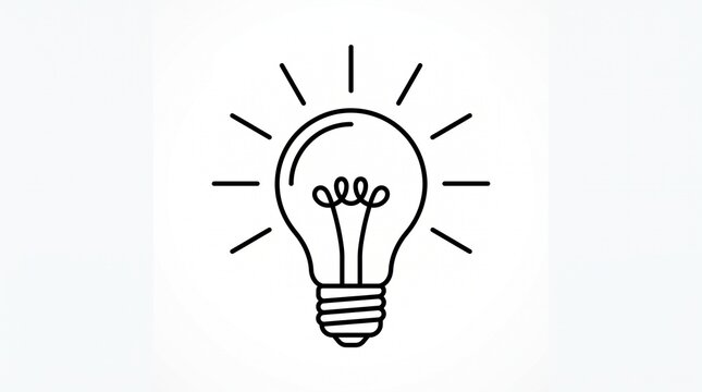 Light bulb icon with filament idea creativity innovation inspiration vector illustration design.