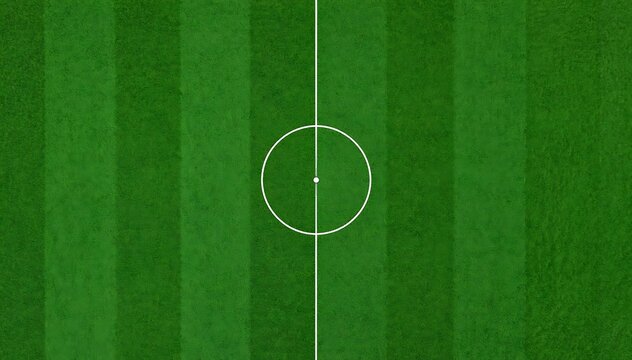 Center circle on a green football soccer field