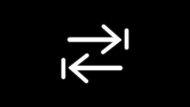 Minimalist dual arrow symbol contrast white on black modern ui interface business presentation slides