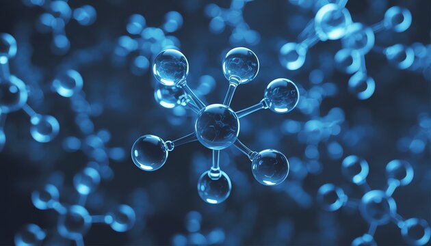 Abstract science molecular structure bokeh blue background science concept science and technology science experiment