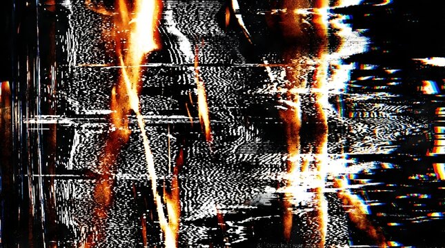 Retro magnetic tape burn overlay with high contrast glitch static noise