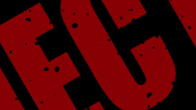 Red round grunge stamp with the word rejected stamping down with camera zoom movement against chromakey chroma key screen background video clip