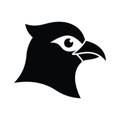 Fototapeta premium Black and white icon of a bird head