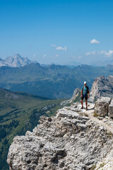 A man on the way to Monte Lagazuoi Piccolo. Alps, Dolomites, Italy. © Tomasz Warszewski
