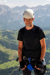 A man on the way to Monte Lagazuoi Piccolo. Alps, Dolomites, Italy. © Tomasz Warszewski